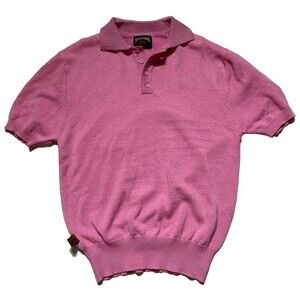 FB County Knit Polo Shirt Pink Mens Medium OG Chicano Streetwear West Coast
